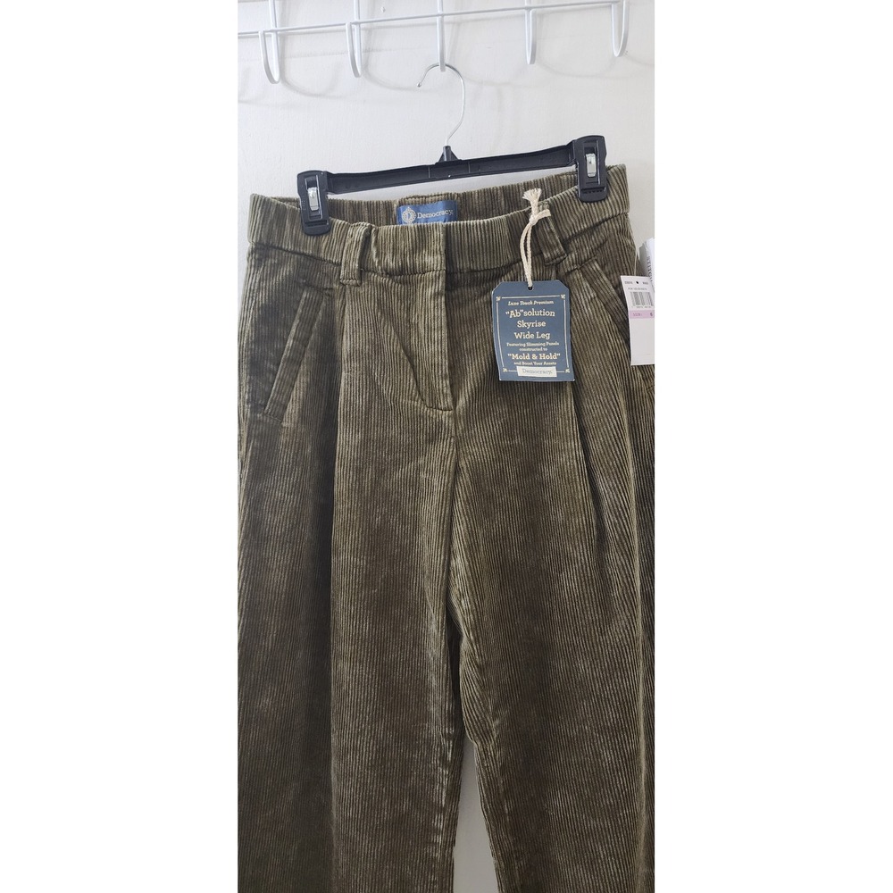 Democracy Ab-solution Skyrise Wide Leg Corduroy Pants Olive Green Size 6 NWT - Picture 3 of 11
